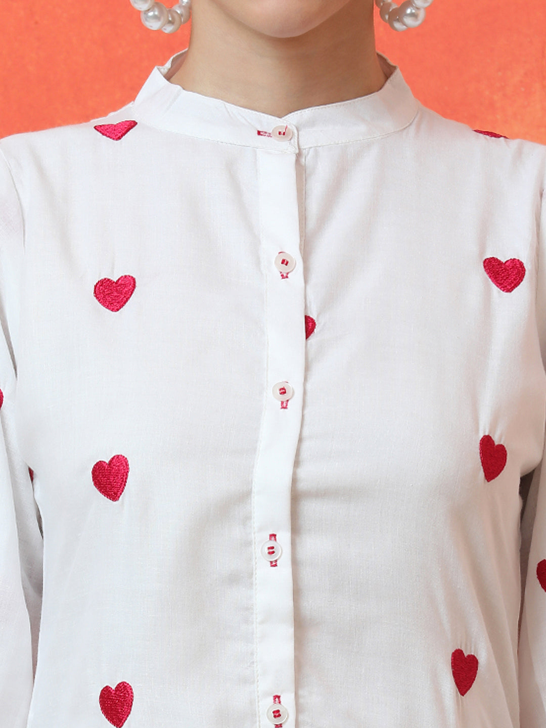 Solid Embroidered A-Line Pure Cotton Kurta & Trousers Sets