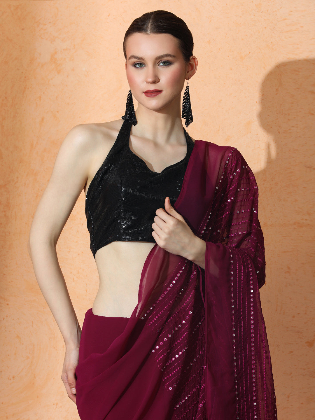 Embellished Premium Georgette Saree with Unstiched Blouse