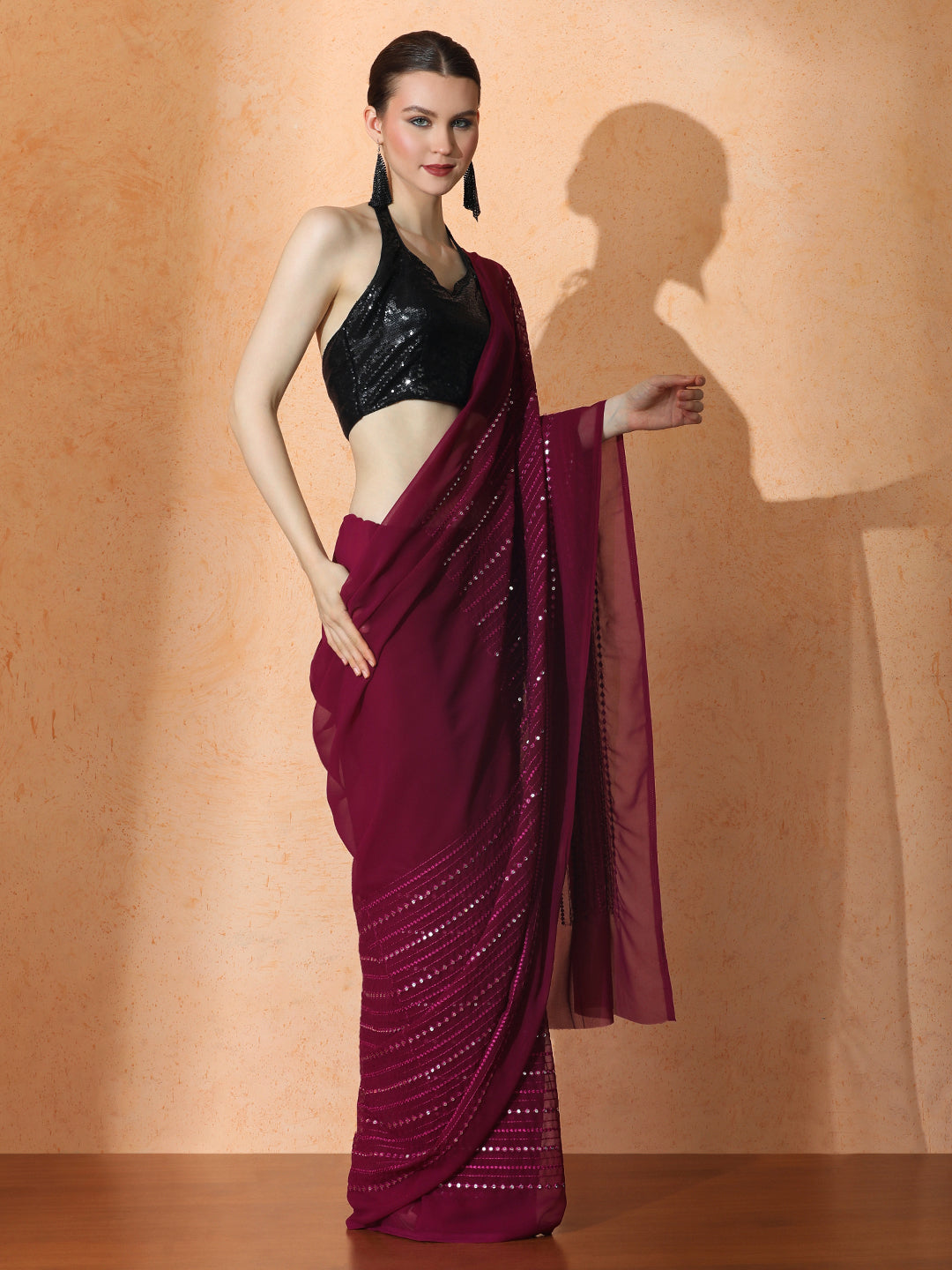 Embellished Premium Georgette Saree with Unstiched Blouse