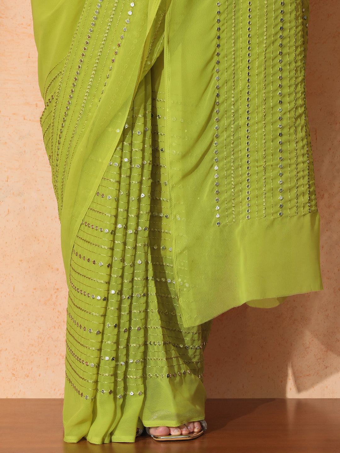 Embellished Premium Georgette Saree with Unstiched Blouse