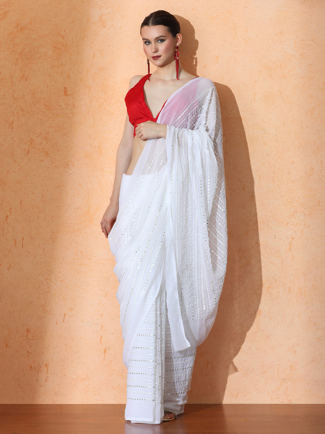 Embellished Premium Georgette Saree with Unstiched Blouse