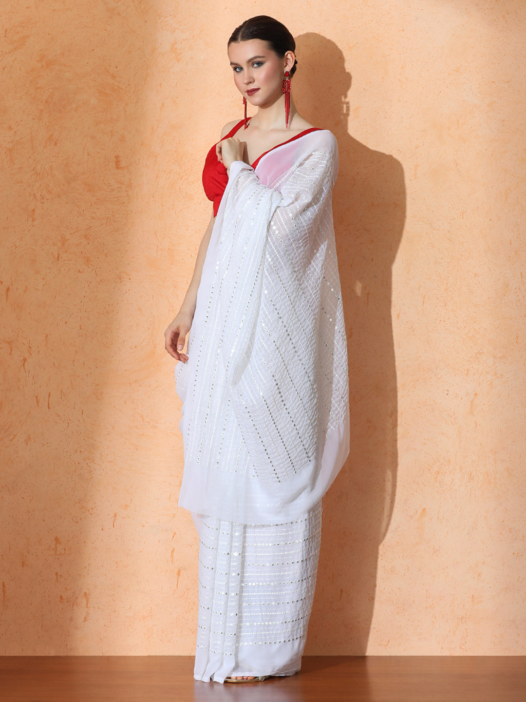 Embellished Premium Georgette Saree with Unstiched Blouse