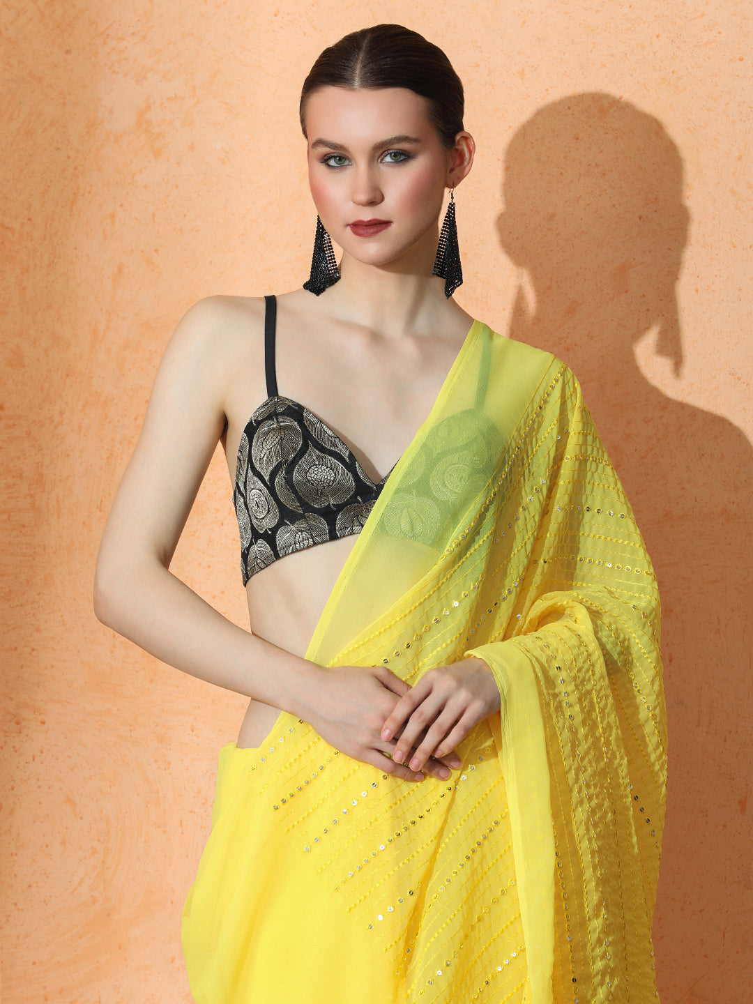 Embellished Premium Georgette Saree with Unstiched Blouse