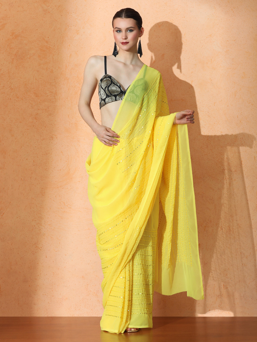 Embellished Premium Georgette Saree with Unstiched Blouse
