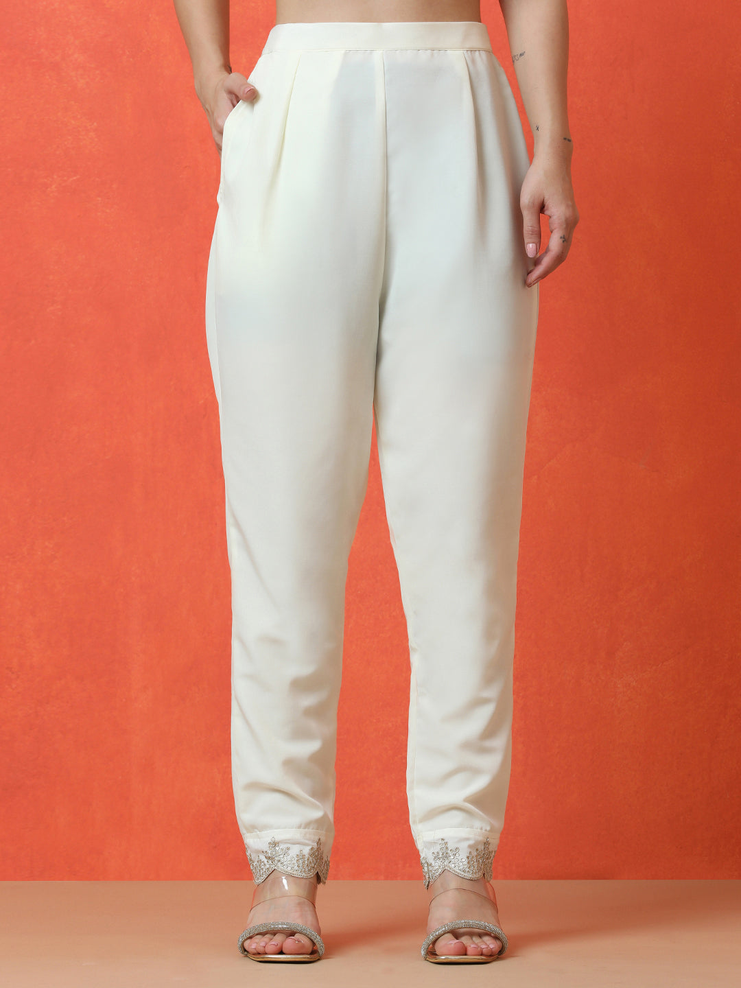 Floral Embroidered Straight Silk Blend Kurta & Trousers Sets