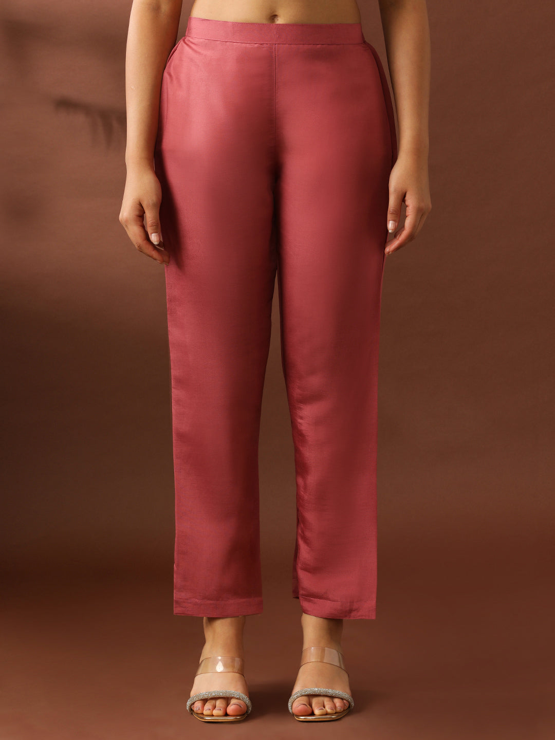 Floral Embroidered Straight Silk Blend Kurta & Trousers Sets