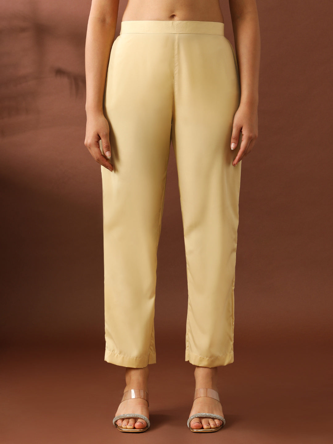 Floral Embroidered Straight Chanderi Cotton Kurta & Trousers Sets