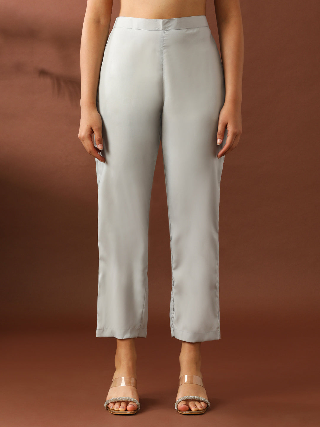 Floral Embroidered Straight Chanderi Cotton Kurta & Trousers Sets