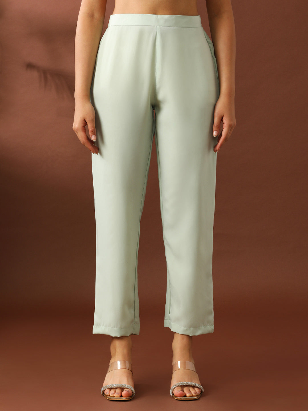 Floral Embroidered Straight Chanderi Cotton Kurta & Trousers Sets