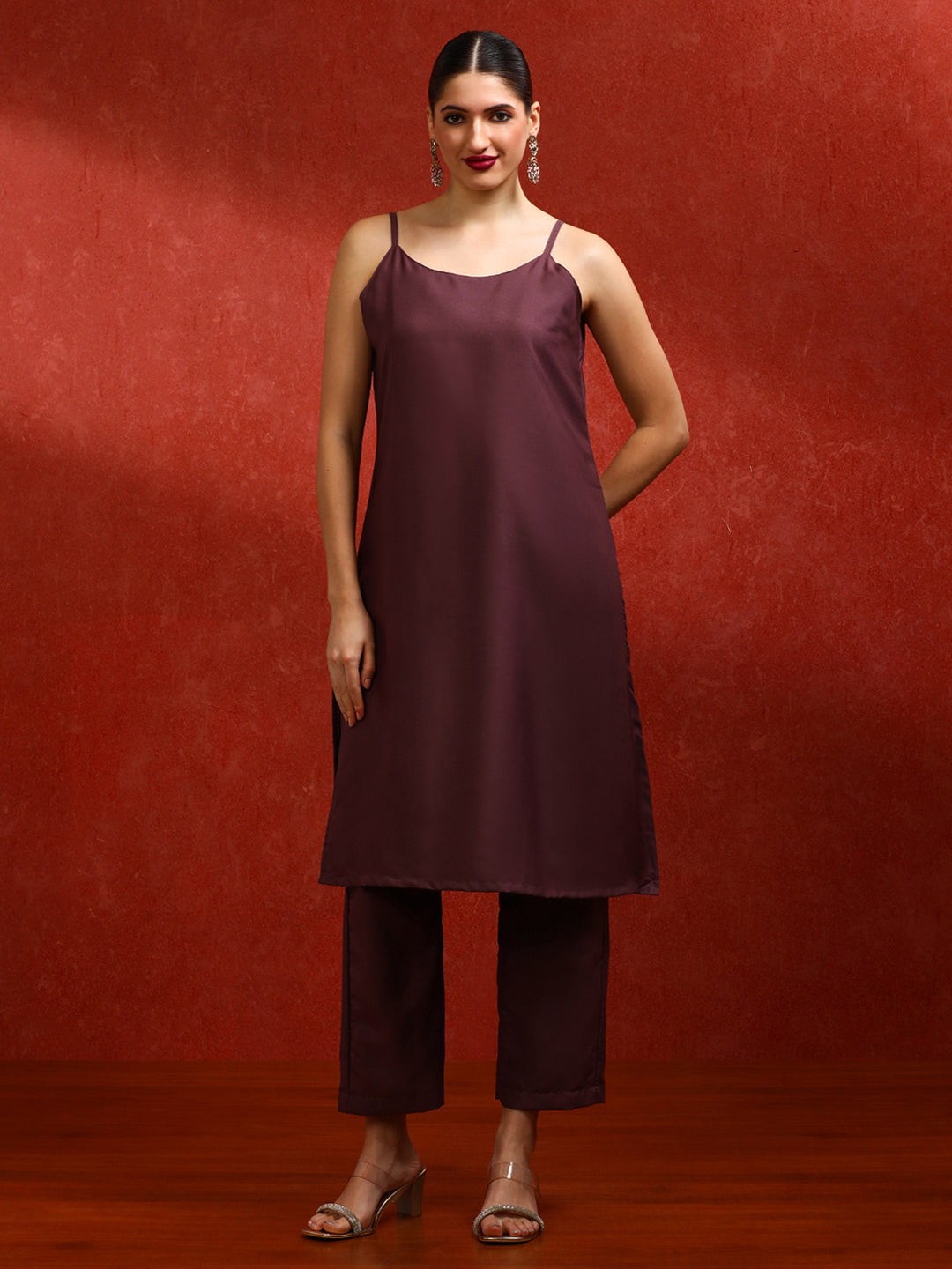 Solid Solid A-Line Kurta & Trousers Sets