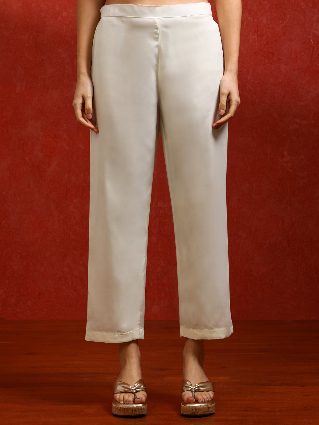 Floral Embroidered Straight Kurta & Trousers Sets