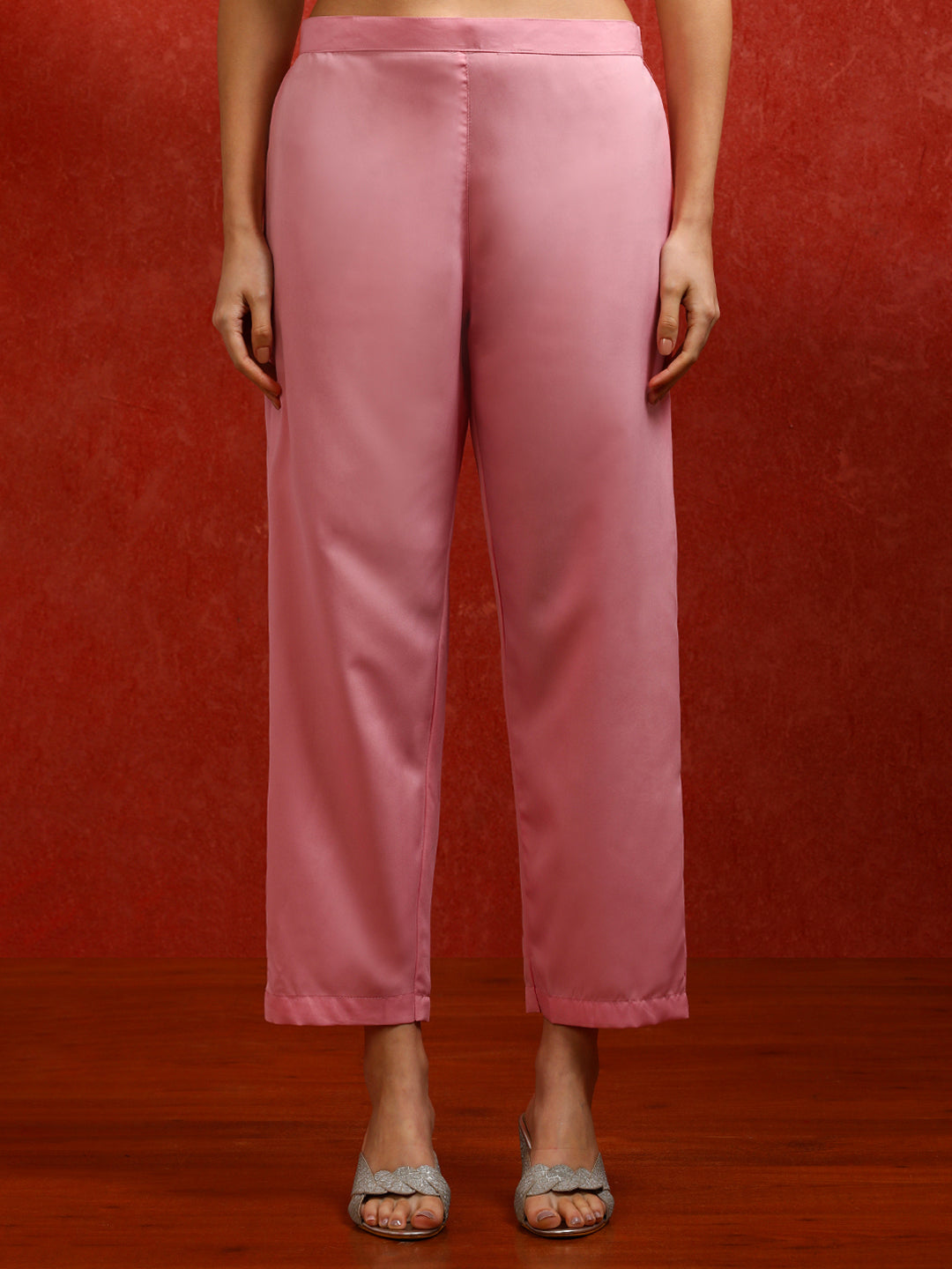 Floral Embroidered Straight Kurta & Trousers Sets