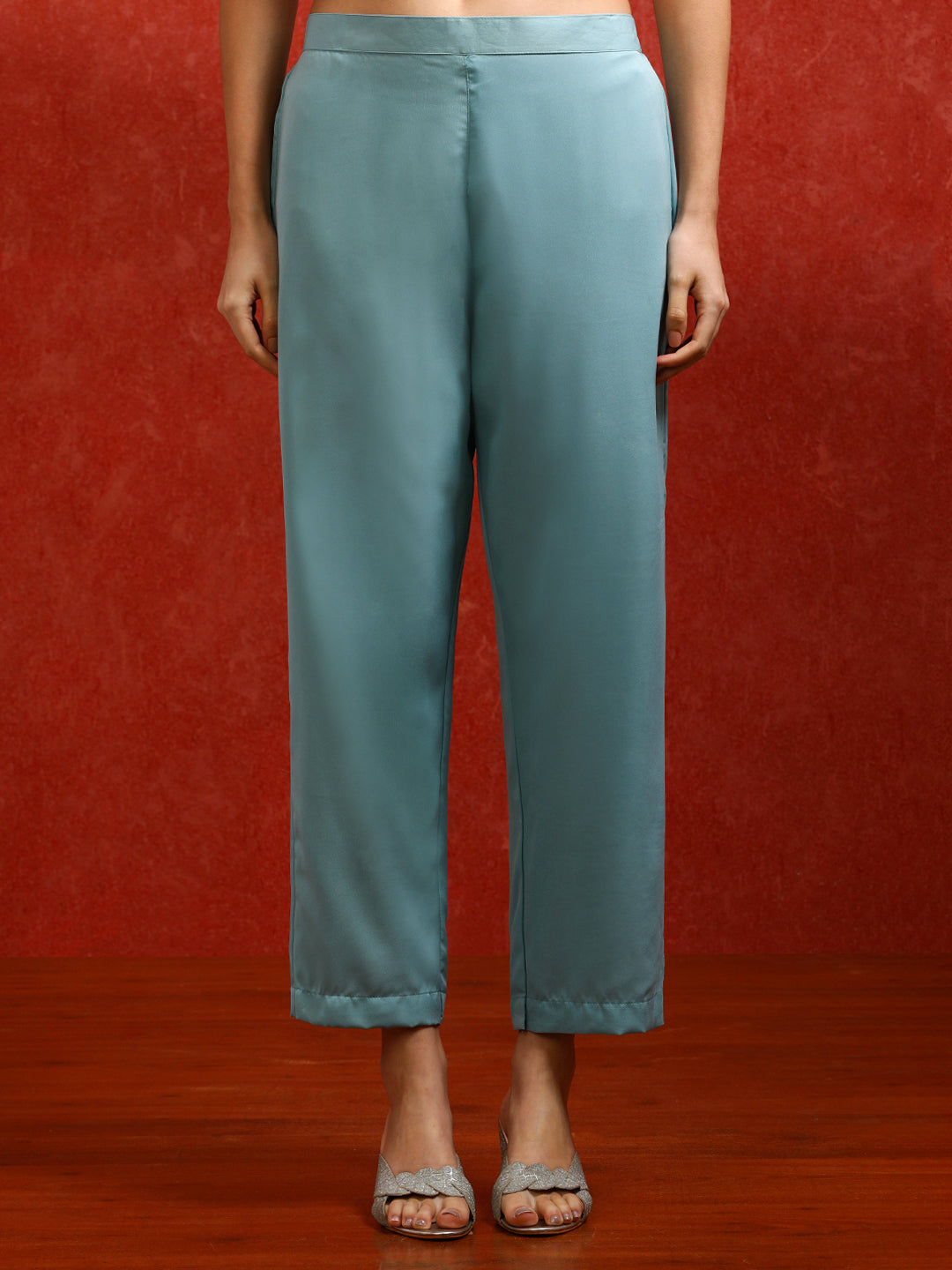 Floral Embroidered Straight Kurta & Trousers Sets