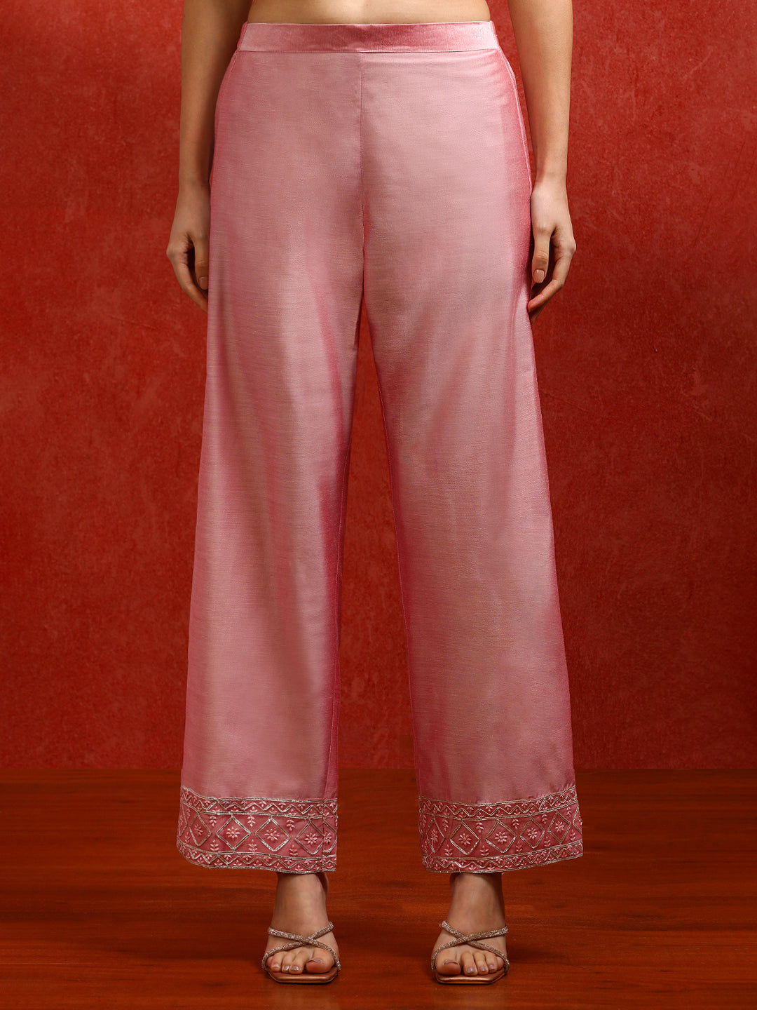 Floral Embroidered A-Line Kurta & Trousers Sets