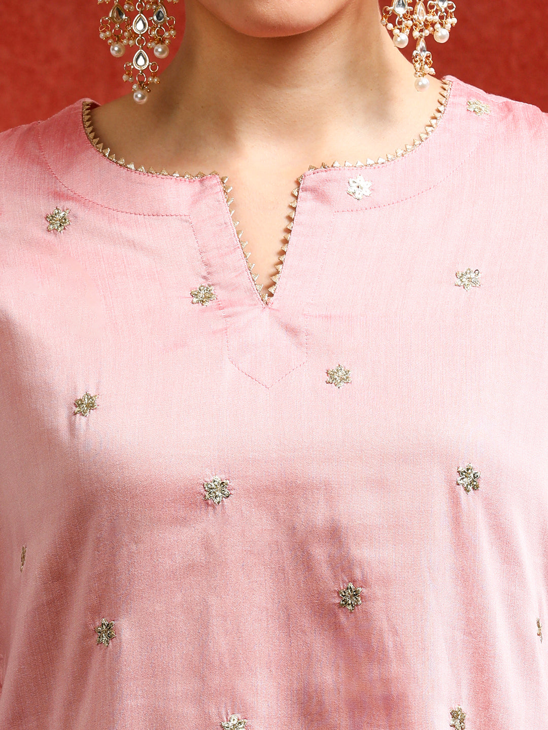 Floral Embroidered A-Line Kurta & Trousers Sets