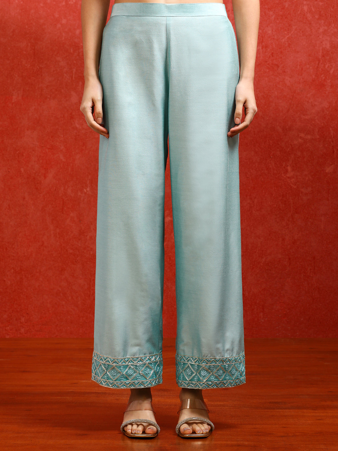 Floral Embroidered A-Line Kurta & Trousers Sets