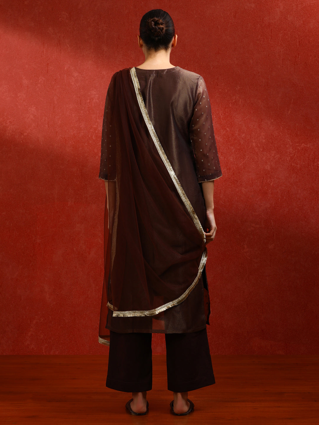 Floral Embroidered A-Line Kurta & Trousers Sets