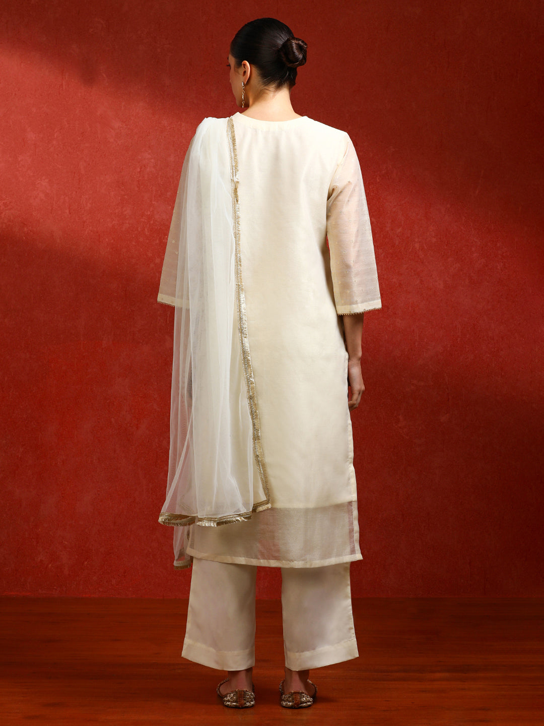 Floral Embroidered A-Line Kurta & Trousers Sets
