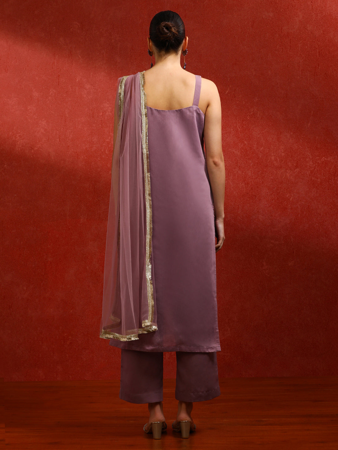 Floral Embroidered A-Line Kurta & Trousers Sets