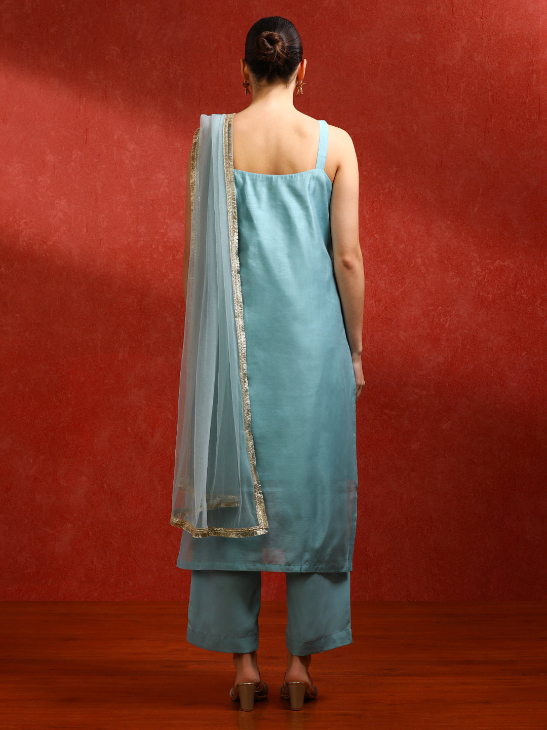 Floral Embroidered A-Line Kurta & Trousers Sets