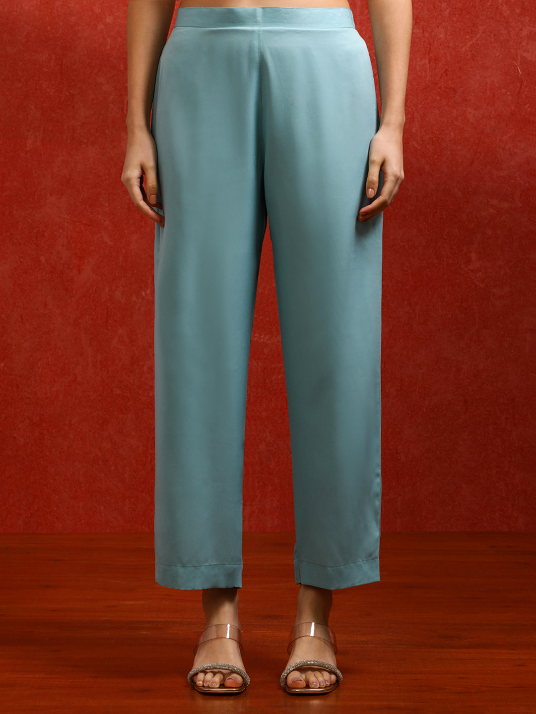 Floral Embroidered A-Line Kurta & Trousers Sets