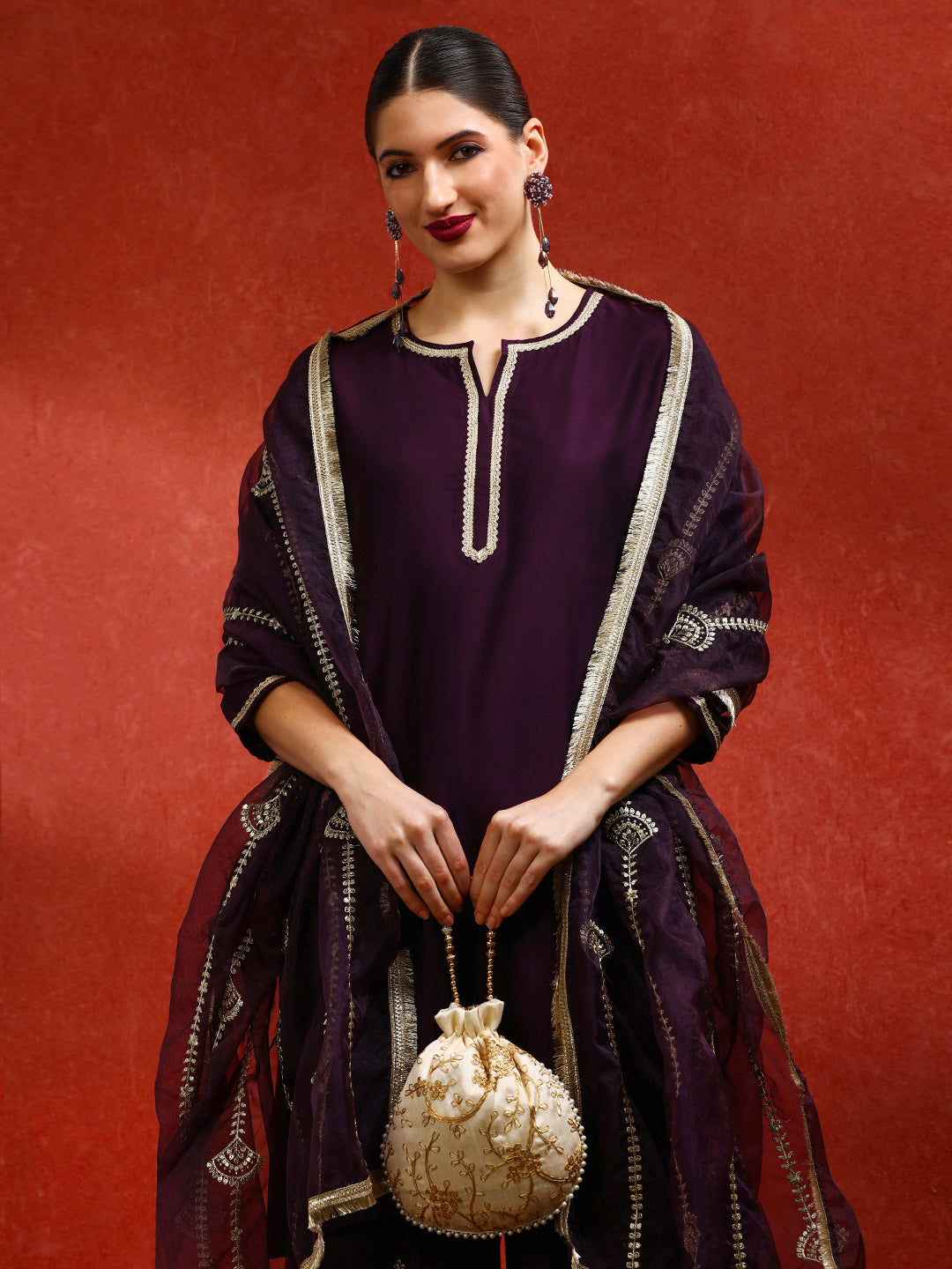 Solid Embroidered A-Line Kurta & Sharara Sets