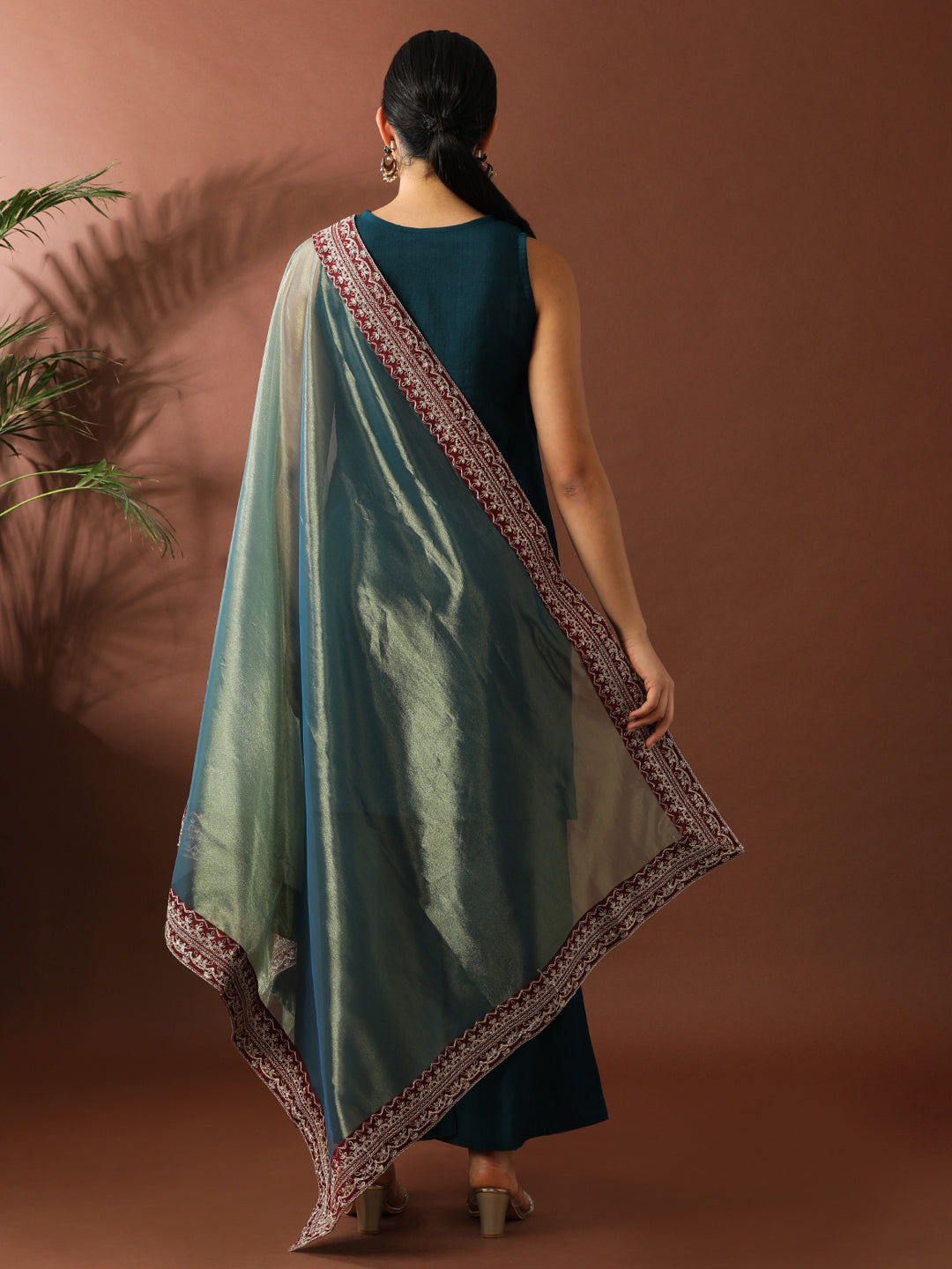 Floral Embroidered Straight Silk Blend Kurta & Sharara Sets