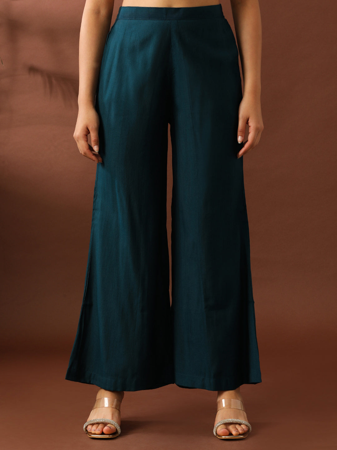 Floral Embroidered Straight Silk Blend Kurta & Sharara Sets