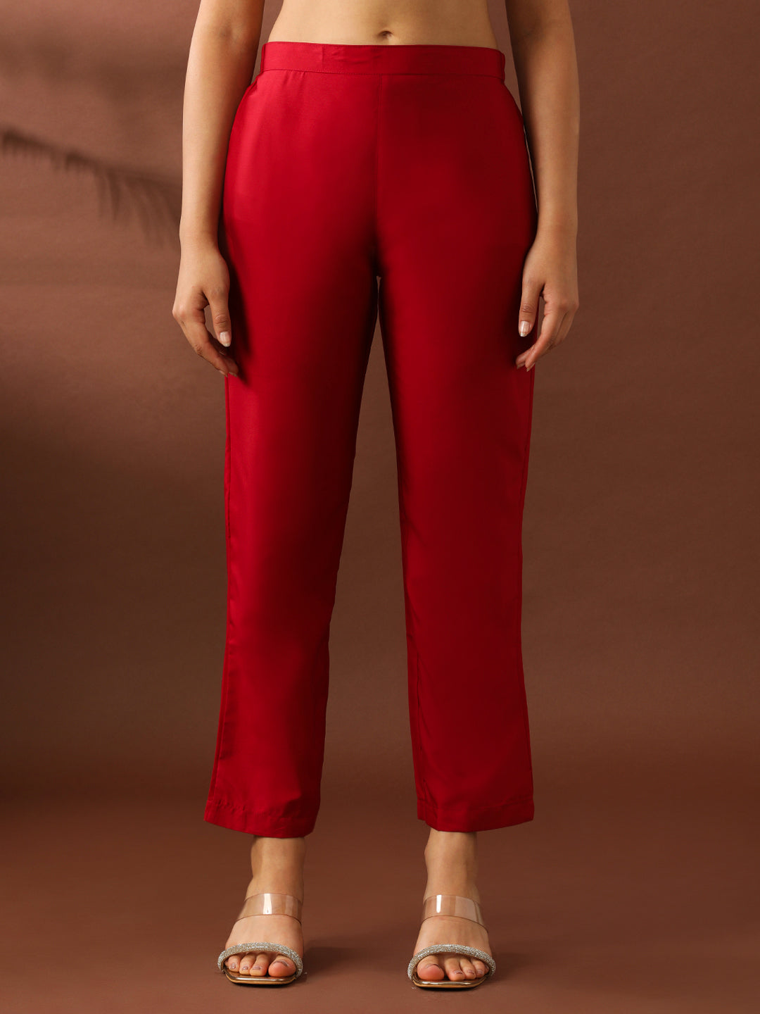 Floral Embroidered A-Line Chanderi Cotton Kurta & Trousers Sets