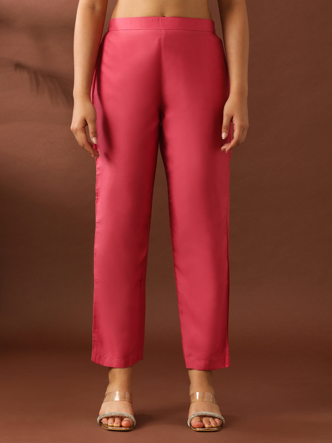 Floral Embroidered A-Line Chanderi Cotton Kurta & Trousers Sets