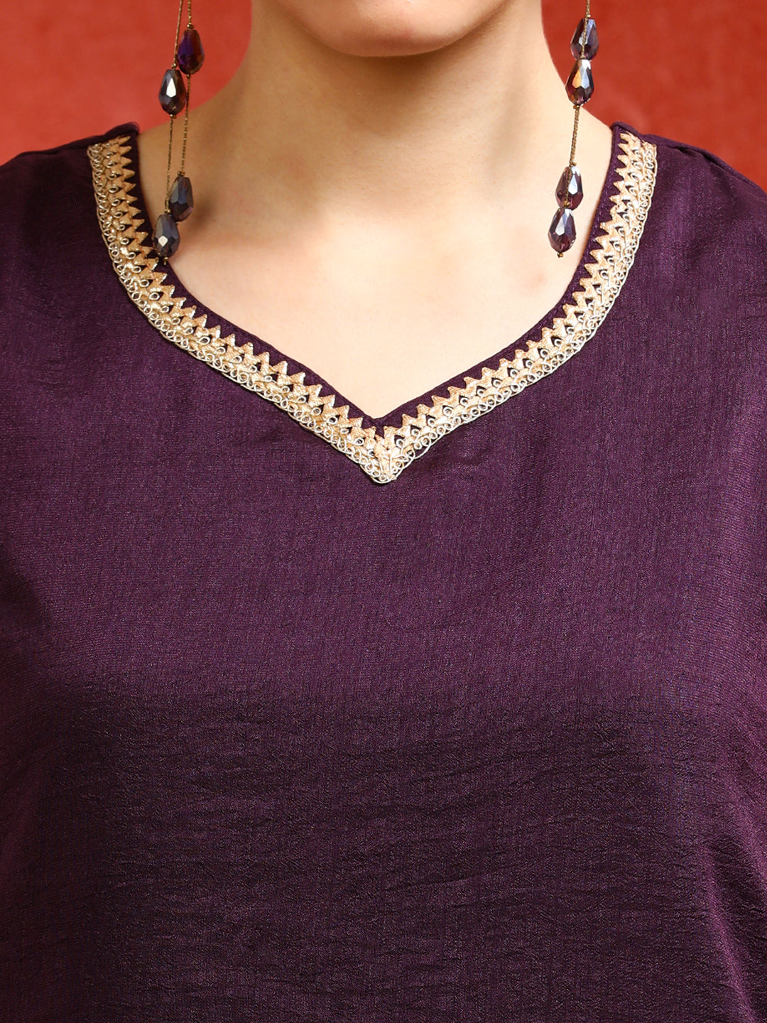 Embroidered Cotton Blend Solid Kurta Sets With Net Dupatta