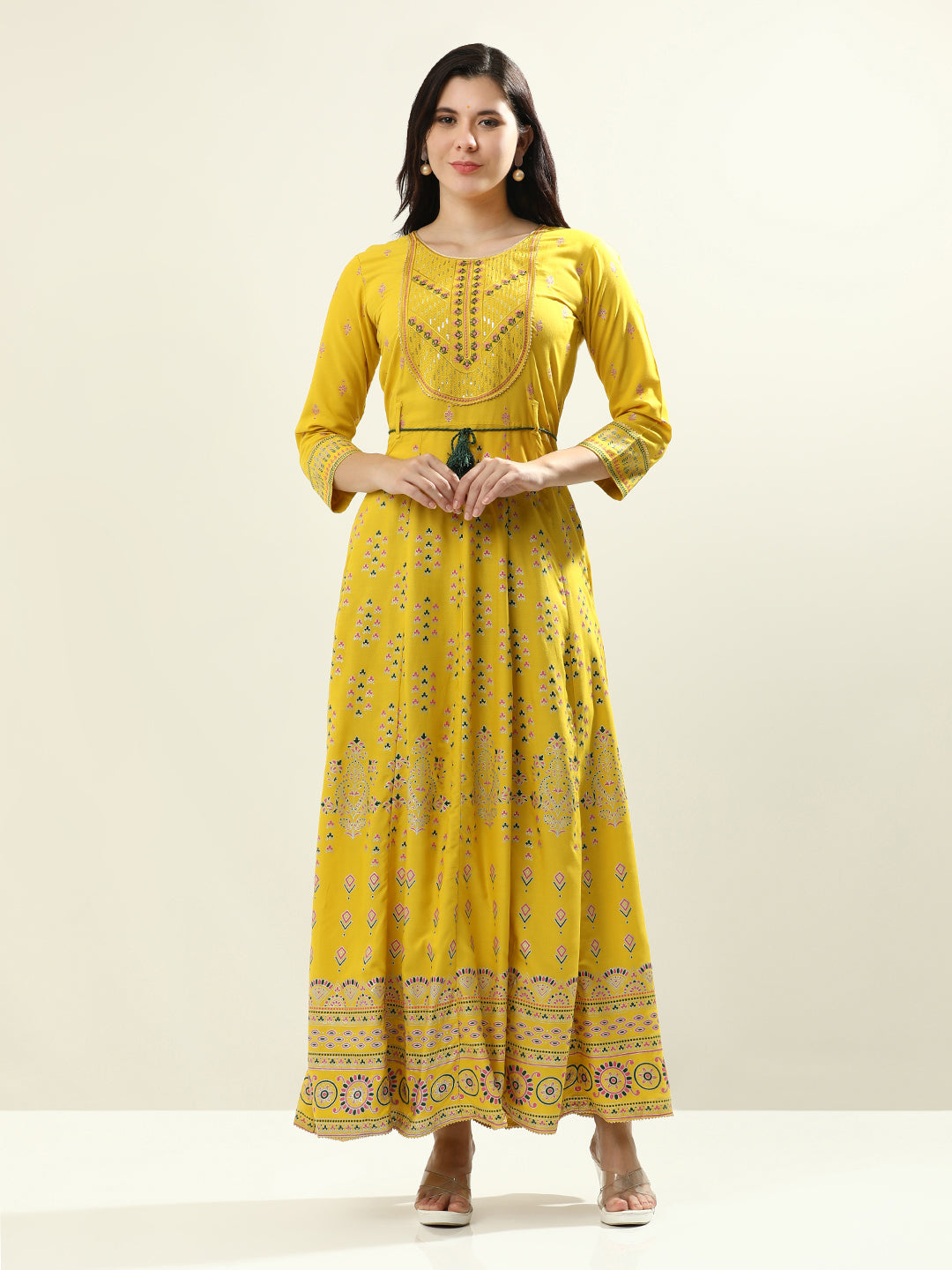 Embroidered Pure Cotton Floral Tiered Maxi Dress