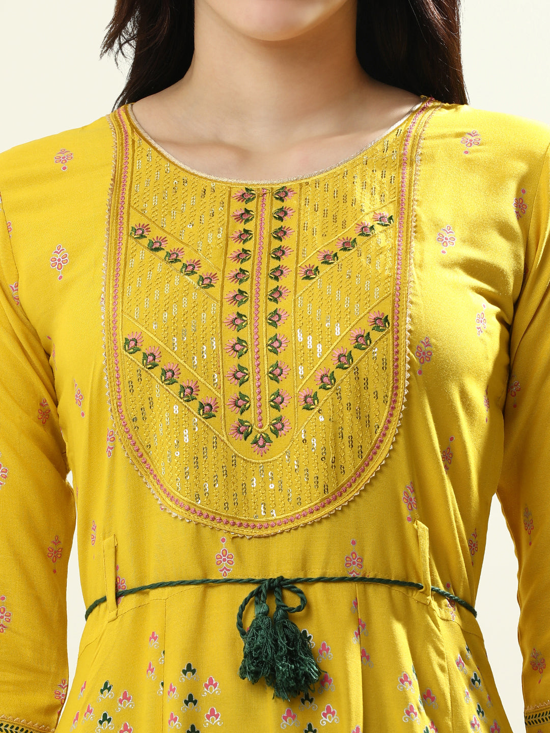 Embroidered Pure Cotton Floral Tiered Maxi Dress