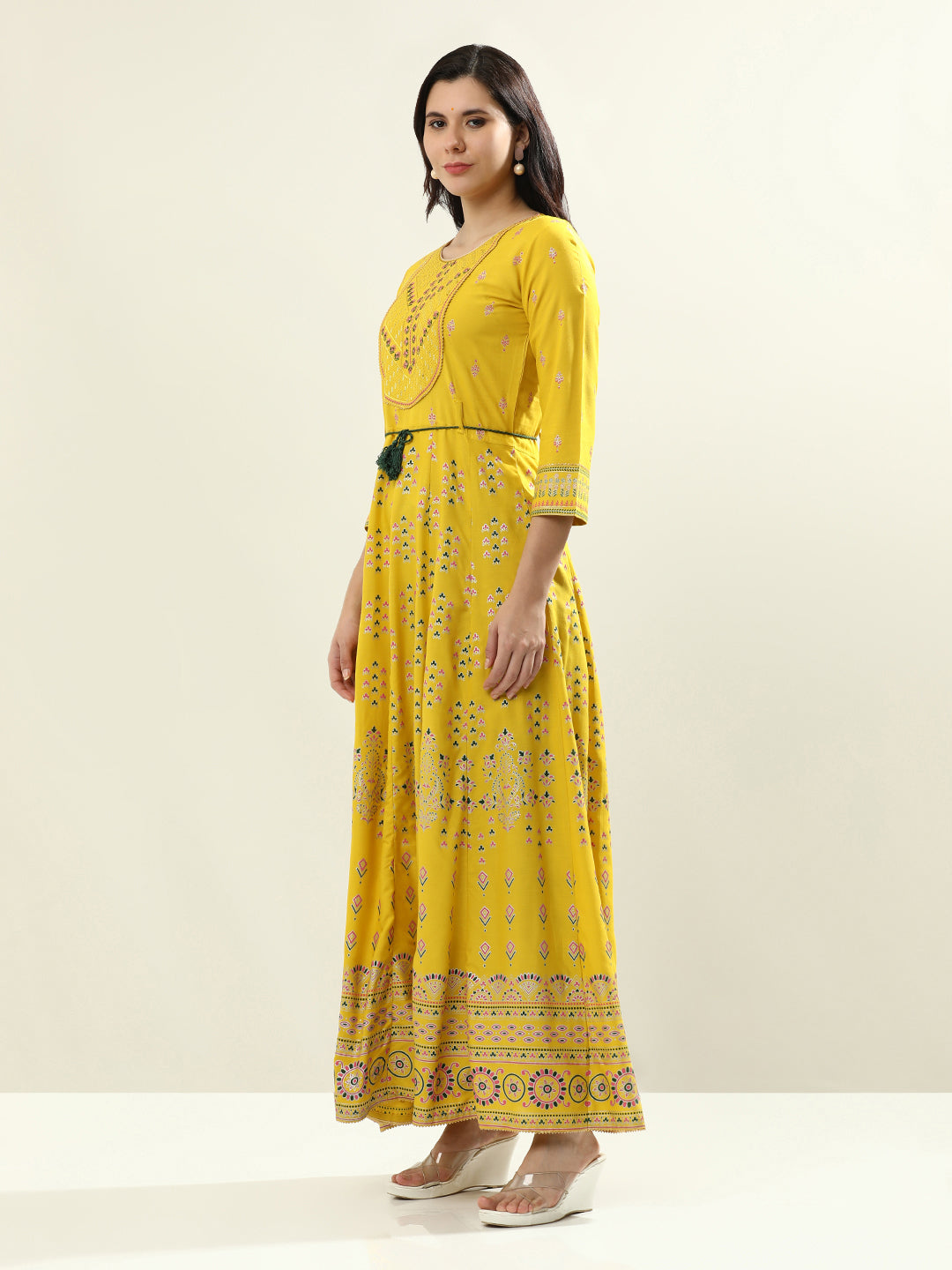 Embroidered Pure Cotton Floral Tiered Maxi Dress