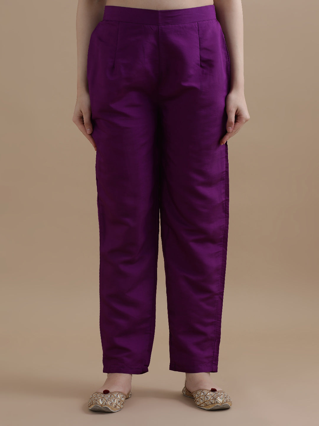 Embroidered Chanderi Cotton Ethnic Motifs Kurta Sets With Dupatta