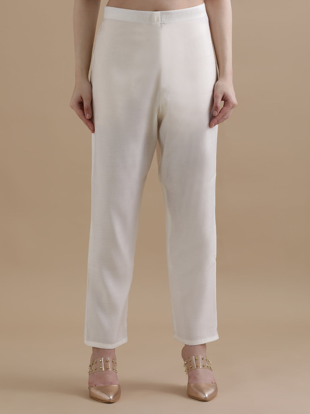 Embroidered Chanderi Cotton Ethnic Motifs Kurta Sets With Dupatta