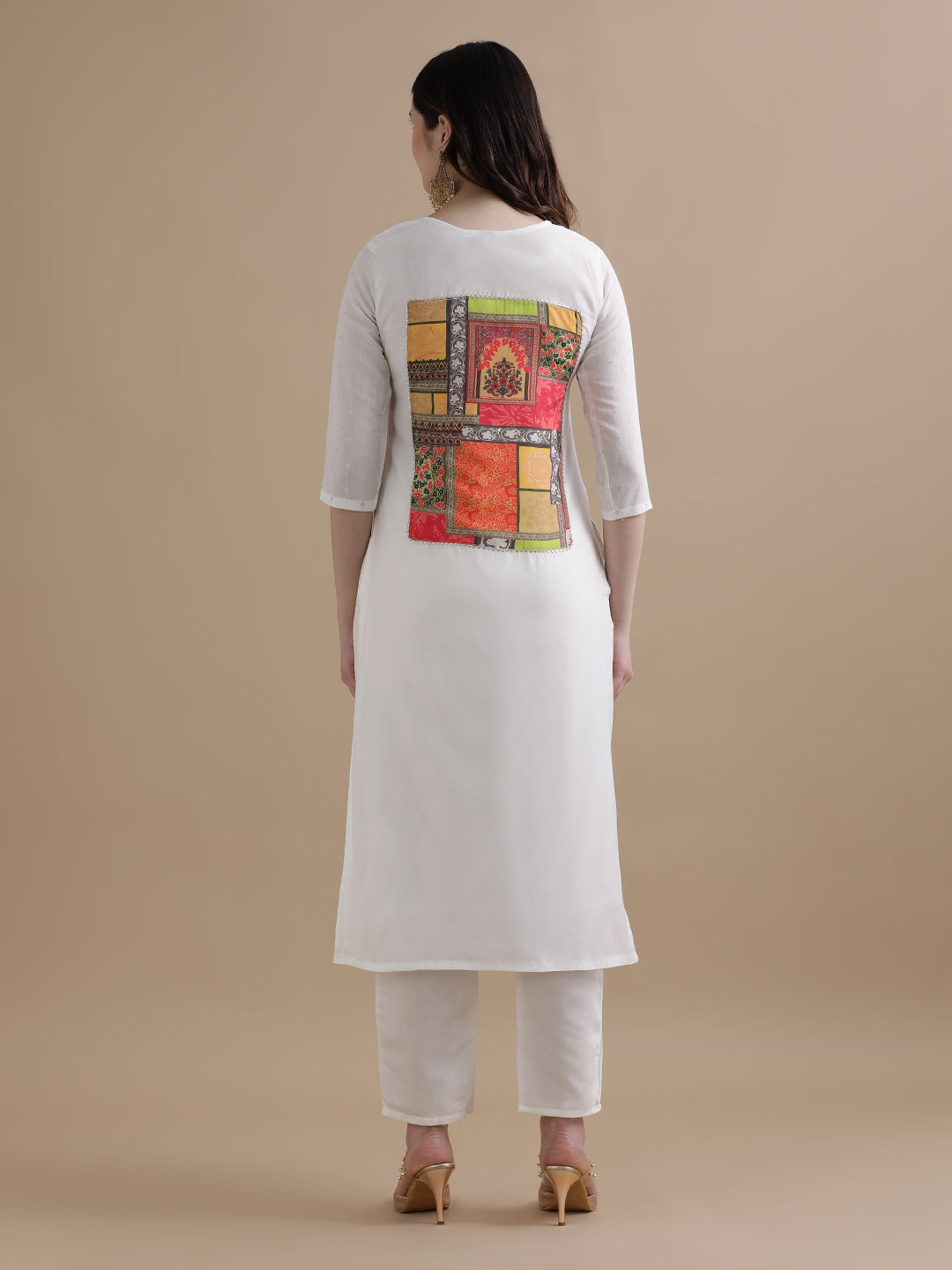 Embroidered Cotton Blend Ethnic Motifs Kurta Sets With Dupatta