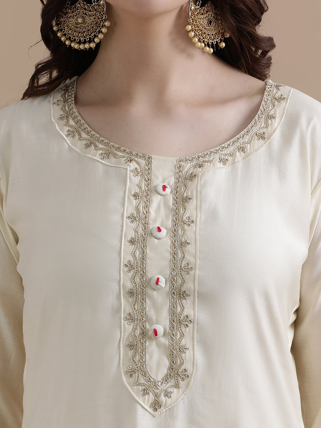 Embroidered Viscose Rayon Ethnic Motifs Kurta Sets With Dupatta