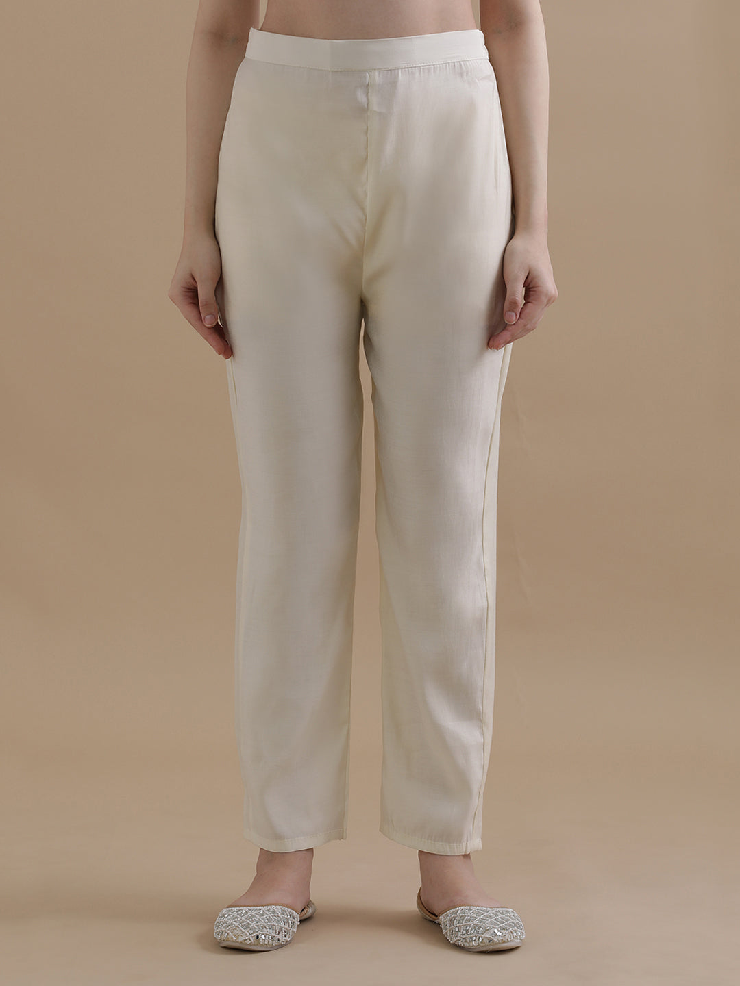 Embroidered Chanderi Cotton Ethnic Motifs Kurta Sets With Dupatta