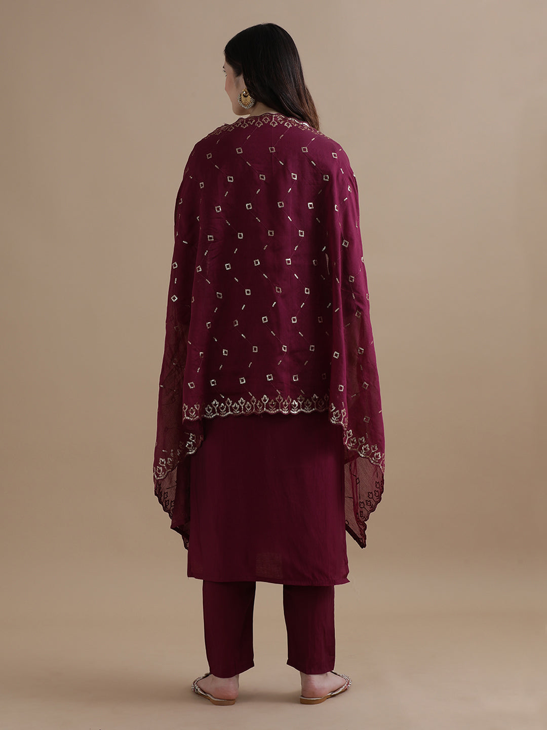 Embroidered Chanderi Cotton Ethnic Motifs Kurta Sets With Dupatta