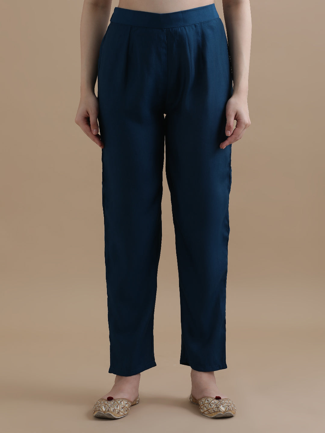 Embroidered Chanderi Cotton Ethnic Motifs Kurta Sets With Dupatta