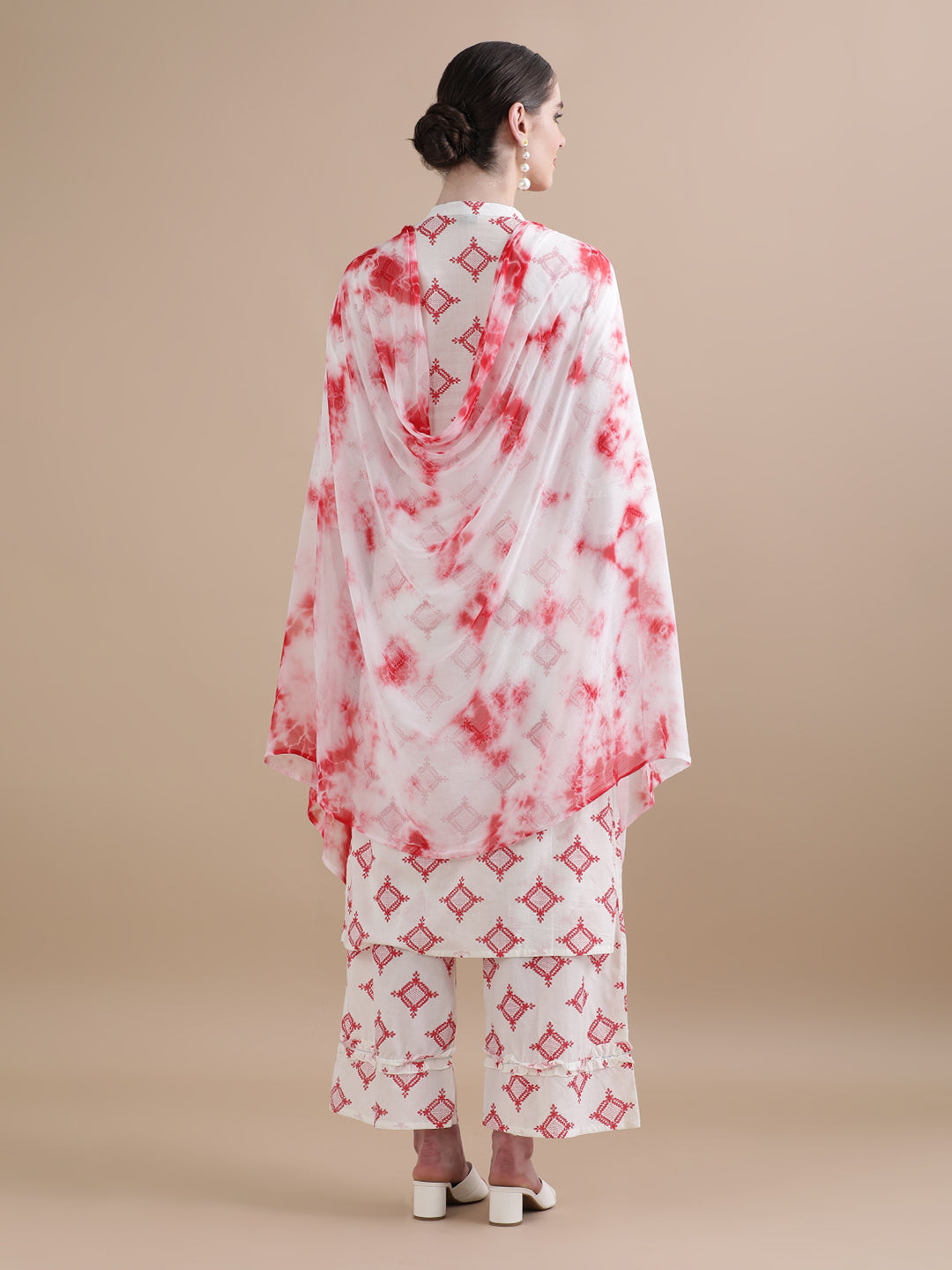 Pure Cotton Geometric Embroidered Kurta Sets With Dupatta