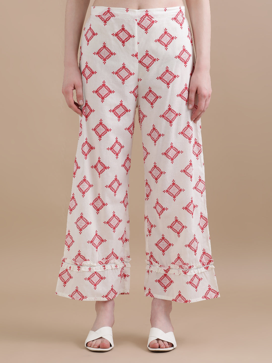 Pure Cotton Geometric Embroidered Kurta Sets With Dupatta