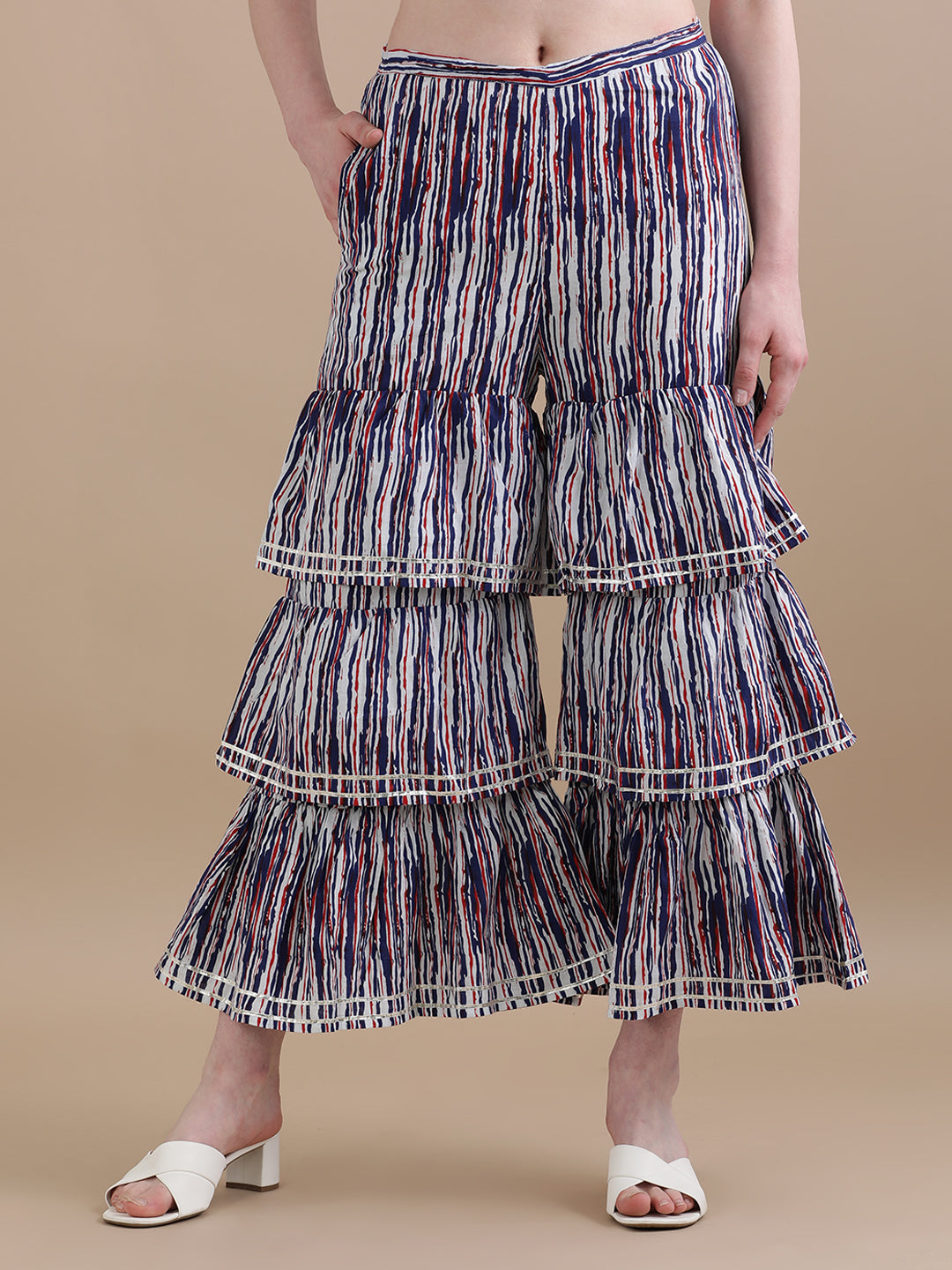 Pure Cotton Floral Printed Kurta With Sharara