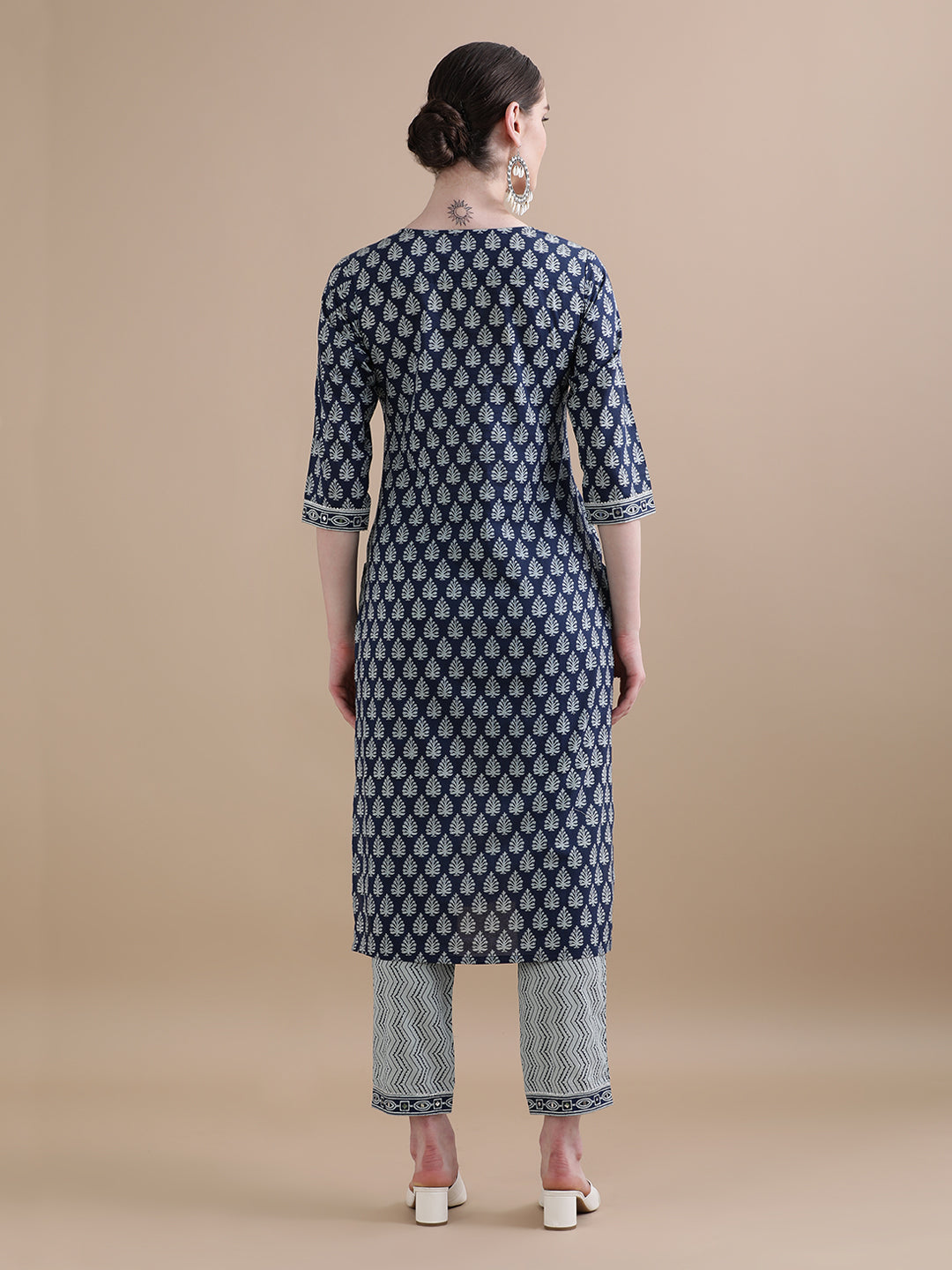 Pure Cotton Embroidered Straight Kurta Sets With Dupatta