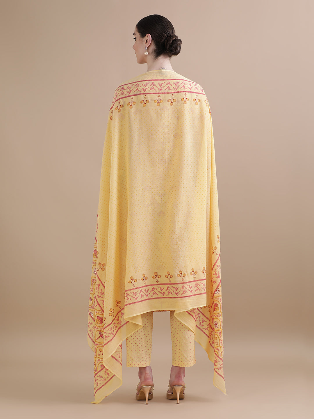 Pure Cotton Floral Embroidered Kurta Sets With Dupatta