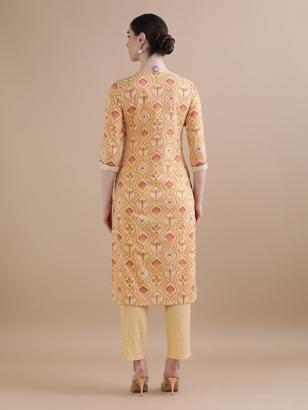 Pure Cotton Floral Embroidered Kurta Sets With Dupatta