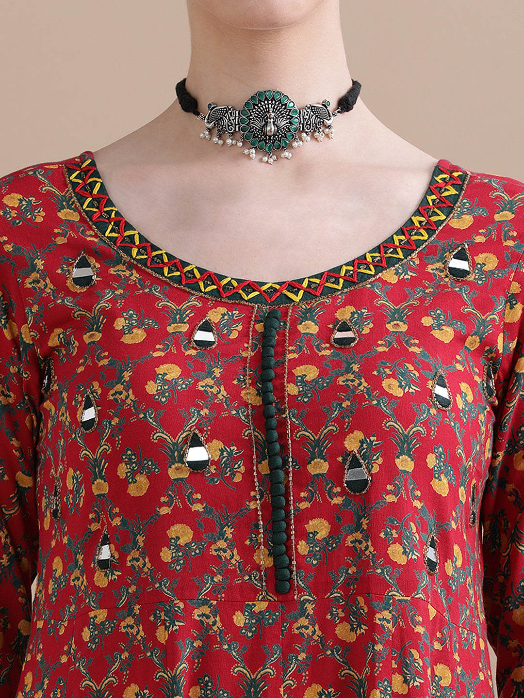 Pure Cotton Floral Embroidered Kurta Sets With Dupatta