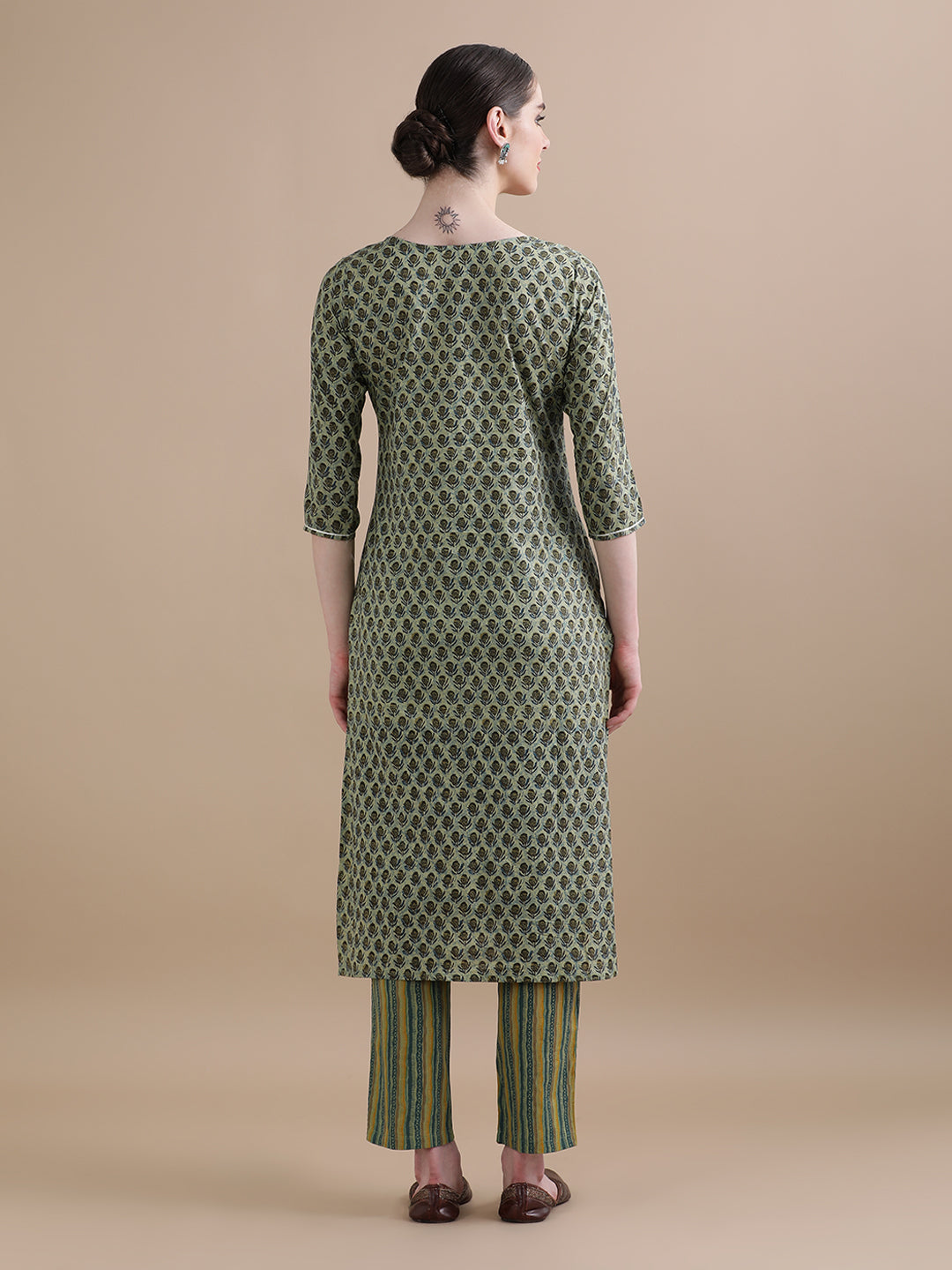 Pure Cotton Embroidered Straight Kurta Sets With Dupatta