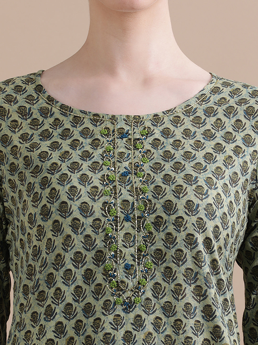 Pure Cotton Embroidered Straight Kurta Sets With Dupatta